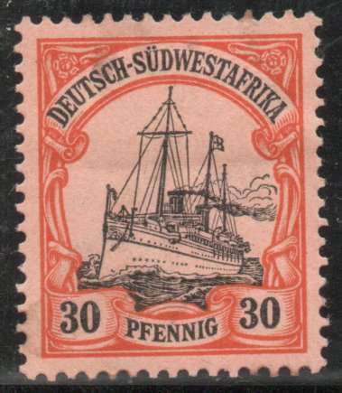 South West Africa 1901 Yacht Definitive 30 Pfg no Wmk mounted mint. SACC 18. Cat R3500 (2025)