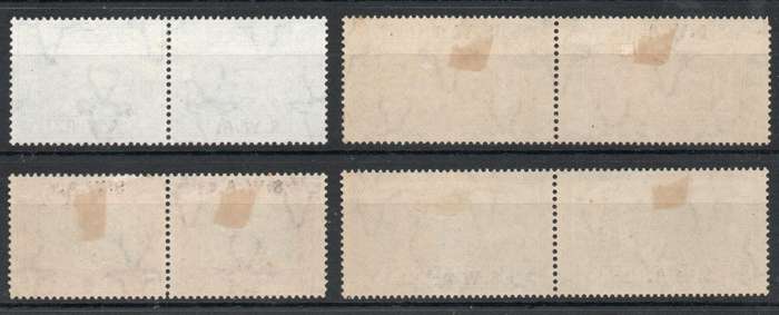 South West Africa 1938 Voortrekker Cent Fund set of 4 pairs vfu & mm. SACC 132-135. Cat R2470 (2025)