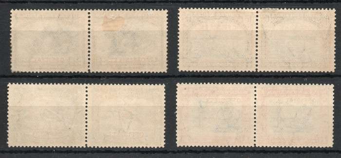 South West Africa 1931 Official set of 4 pairs lightly mounted mint. SACC 13-16. Cat R260 (2025)