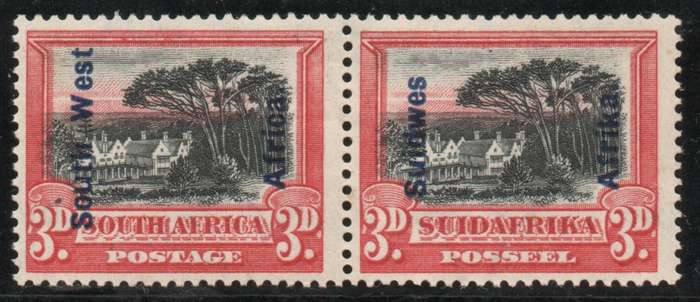 South West Africa 1926-27 Definitive 3d pair lightly mounted mint. SACC 76. Cat R140 (2025)