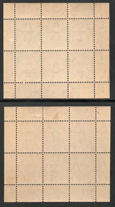 South Africa 1936 JIPEX ½d & 1d sheetlets of 6 hinged in top selvage. SACC 68-69. Cat R 260 for umm.