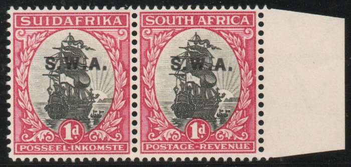 South West Africa 1930 Roto Issue 1d with var overprint shifted up umm. SACC 94g. Cat R350 (2025)