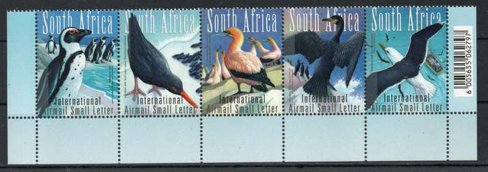 South Africa 2009 South African Sea & Coastal Birds strip of 5 umm. SACC 1962-66. Cat R250 (2023-25)
