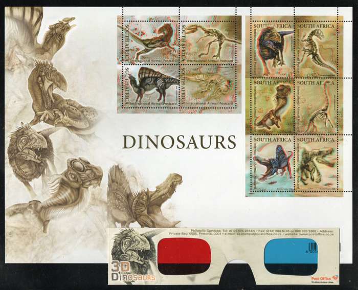 South Africa 2009 Dinosaurs sheet of 10 unmounted mint. SACC 1985. Cat R400 (2023-25)