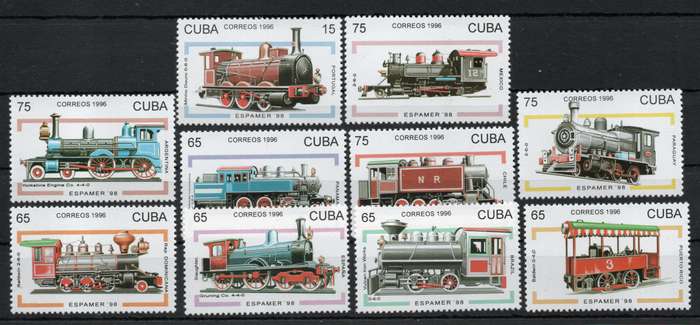 Cuba 1996 Railway Locomotives set of 10 unmounted mint. SG 4127-4136. Cat £14,65. (2013)