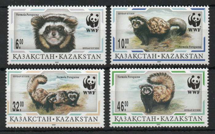 Kazakhstan 1997 Animals Marbled Polecat set of 4 unmounted mint. SG 148-151. Cat £6,65 (2013)