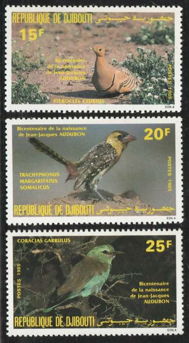 Djibouti 1985 Birds part set of 3 unmounted mint. SG 942-944. Cat £6,85 (2013)