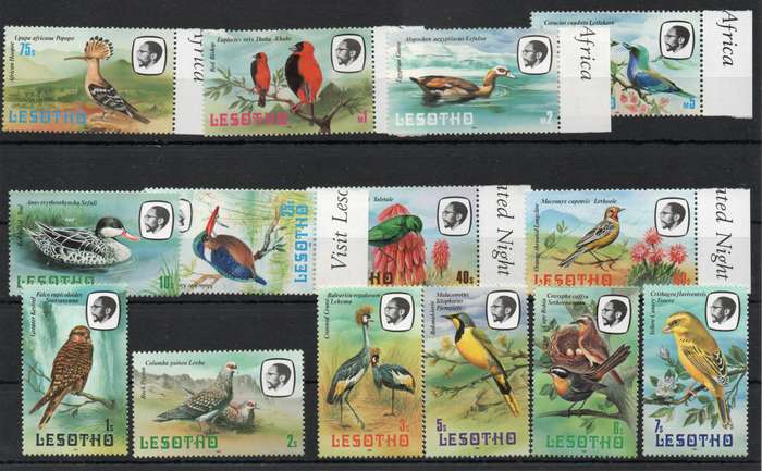 Lesotho 1981 Bird Definitive set of 14 unmounted mint. SG 437-50. Cat £9,75 (2014)