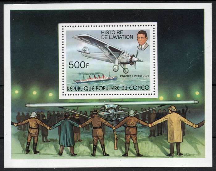 Congo (Brazzaville) 1977 Aviation History (Airplane) mini sheet umm. SG MS 588. Cat £5,75 (2013)