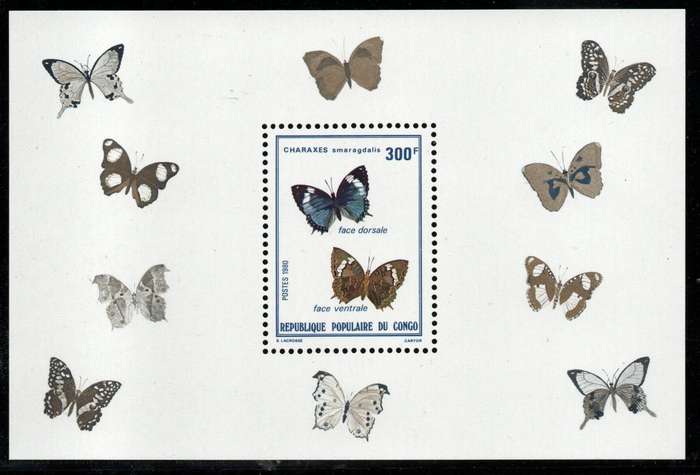 Congo (Brazzaville) 1980 Butterflies mini sheet unmounted mint. SG MS 746. Cat £15 (2013)