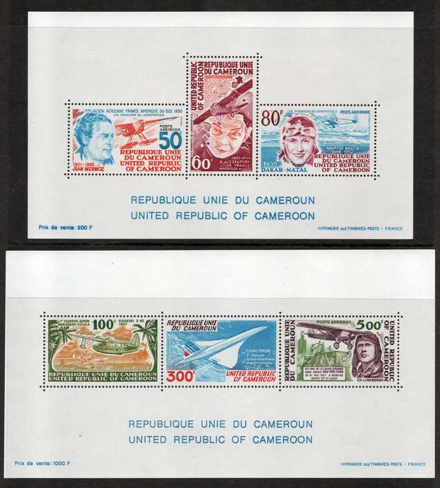 Cameroun 1977 Aviation History (Airplanes) 2 mini sheets unmounted mint. SG MS 800. Cat £20. (2013)