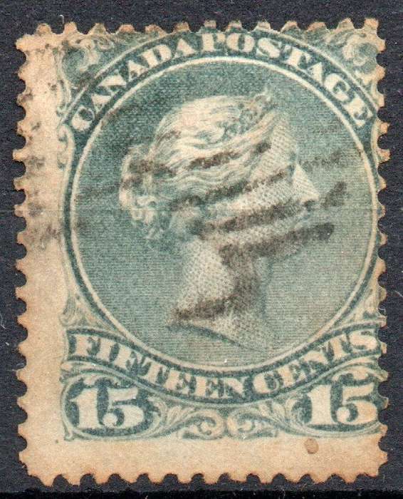 Canada 1868-90 QV 15c slaty blue fine used. SG 69. Cat £35 (2022)