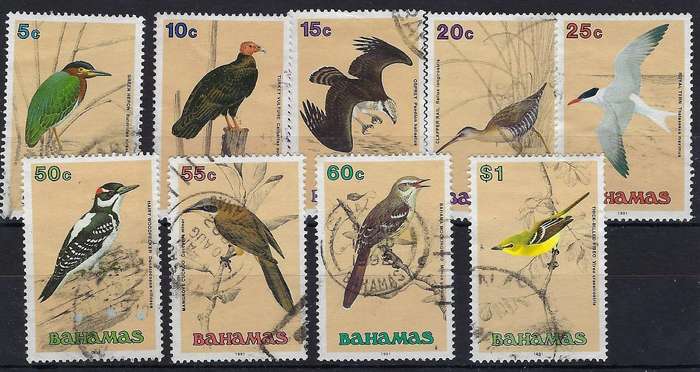 BAHAMAS 1991, 5c-$1, birds, SG 892-904, used