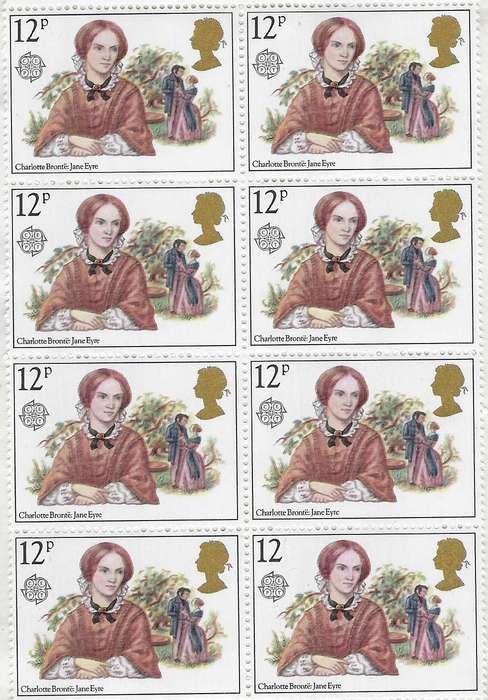 GREAT BRITAIN   198012pmmSG 1125famous authoresses   b,ock of 8  CAT R 75