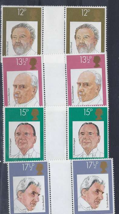 GREAT BRITAIN   198012d-17 1/2d   mmSG 1130-1133british conductors   CAT R  90