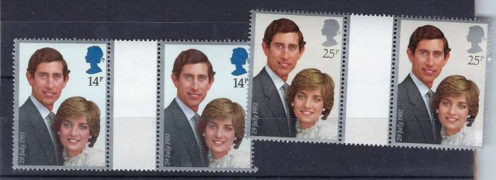 GREAT BRITAIN   198114d,25dmmSG 1160-1161royal wedding Prince Charles/Lady Diana   CAT R 110