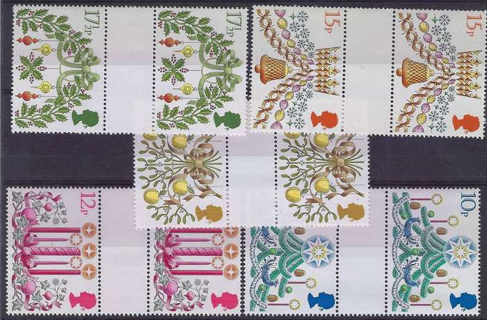 GREAT BRITAIN   198010d-17 1/2dmmSG 1138-1142christmas  CAT R 100