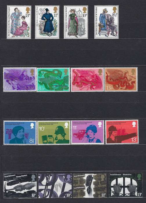 GREAT BRITAIN 1975/6  6 1/2d-13d mm  4 sets   CAT R 160