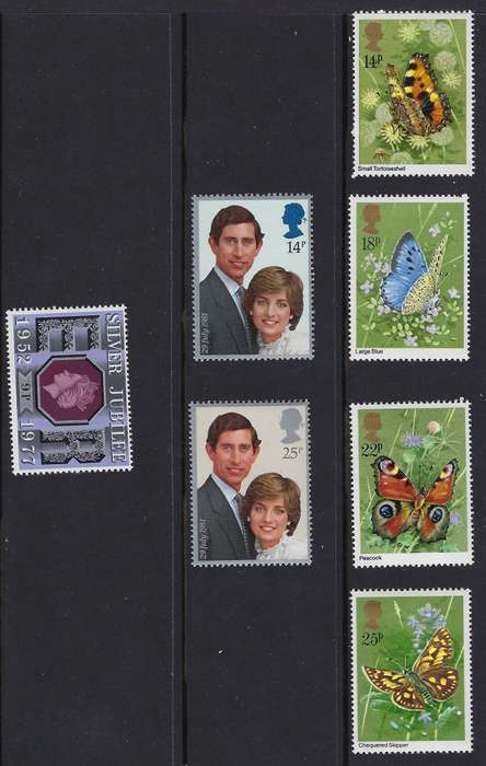 GREAT BRITAIN 1977/1981 various full sets 9d-25d   CAT R 120