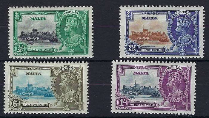 MALTA  19351/2d-1s  mmSG 210/213silver jubilee  CAT R 550