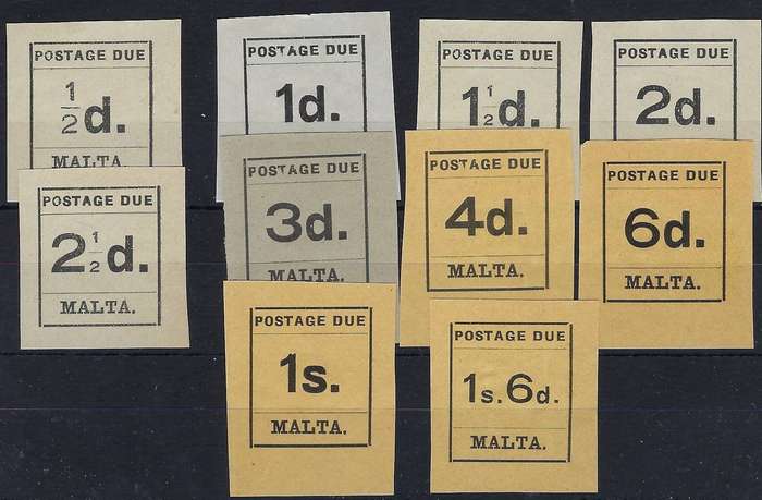 MALTA  19251/2d-1s6d  mmSG d1-d10postage due CAT R 1400
