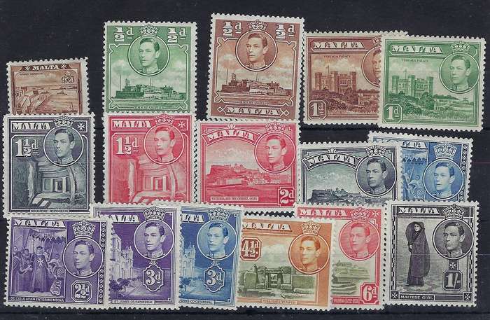 MALTA  19381/4d-1s   mmSG 217-226various multicolour  CAT R 430
