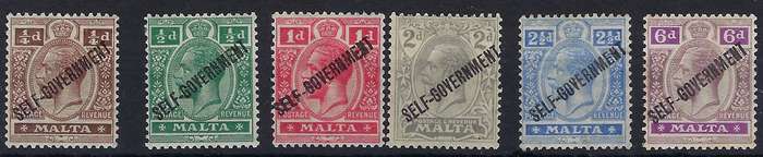 MALTA  19221/4d-6dmmSG 106-118various multicolour  CAT R 230
