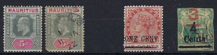 MAURITIUS  1891/99,19131c-5cmm and used   SG 124,137,233various multicolour  CAT R 260