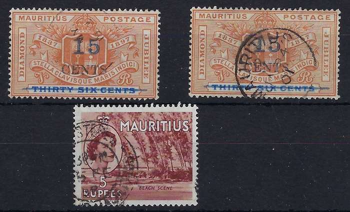 MAURITIUS  1899/1953  15c-5rusedSG 135,305various multicolour  CAT R 325