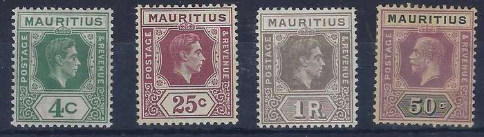 MAURITIUS  19384c-1r  mmSG254b,259,260b,191various multicolour CAT R 760