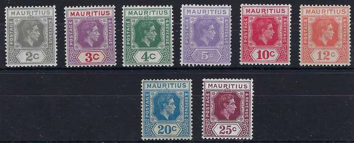 MAURITIUS  19382c-25cmm SG 252/59various multicolour  CAT R 480