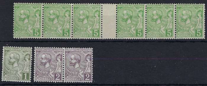 MONACO   1891   1c,2c,5cmmSG 11,12,22various multicolour   CAT R 120