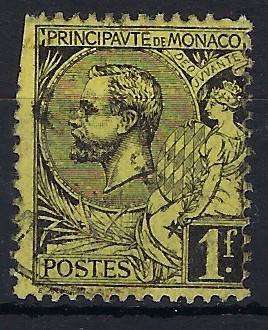 MONACO   1891   1f   usedSG 20green black  CAT R 225