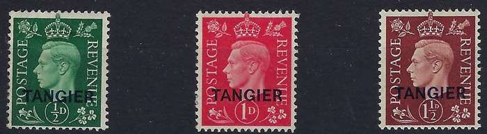 MOROCCO AGENCIES TANGIER1937  1/2d-1 1/2dmmSG 245/247king edward viii  CAT R 500
