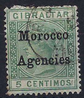 MOROCCO AGENCIES  1898  5cused   SG 9  green  CAT R 40