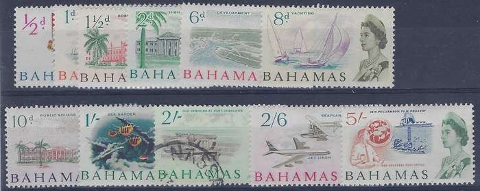 BAHAMAS   1965    1/2d-5s    m   SG 247-259    queen elizabeth 2   CAT R 230