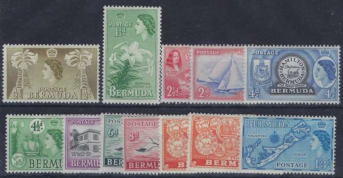 BERMUDA 1953 1/2d-1s3d m SG 135a-143,145 queen elizabeth 2 CAT R 480