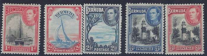 BERMUDA 1938 1d-3d m SG 110-114b king george vi CAT R 750