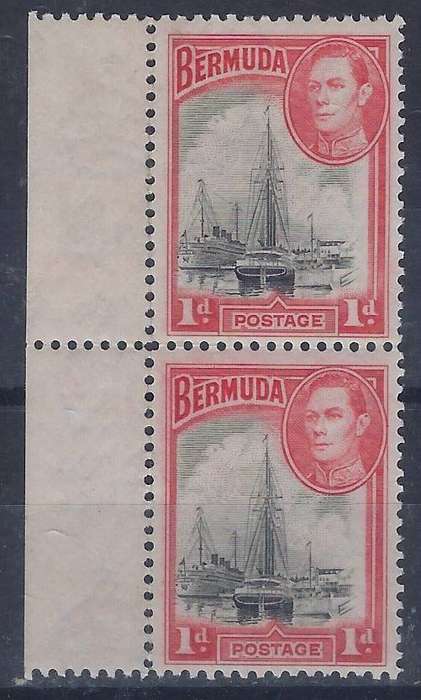 BERMUDA 1938 1d m  pair SG 110 king george vi CAT R 60