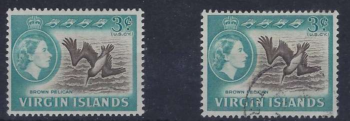 BRITISH VIRGIN ISLANDS 1964 3c m and used  SG 180 brown pelican CAT R 145