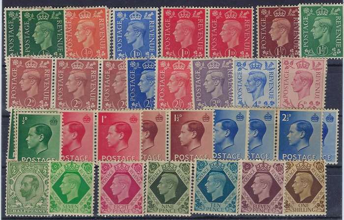 GREAT BRITAIN 1911/1937 1/2d-1s m SG 321,462-475 various multicolour  CAT R 1200