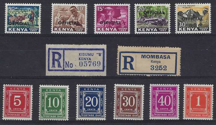 KENYA 1963/7 5c-1s m SG 1/5,d13,d41,d42,d44,d45,d50 various multicolour CAT R 100