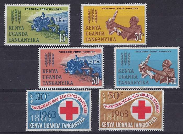 KUT 1963 15c-1s30d m SG 199/203,205,206 freedom from hunger, red cross cent CAT R 120