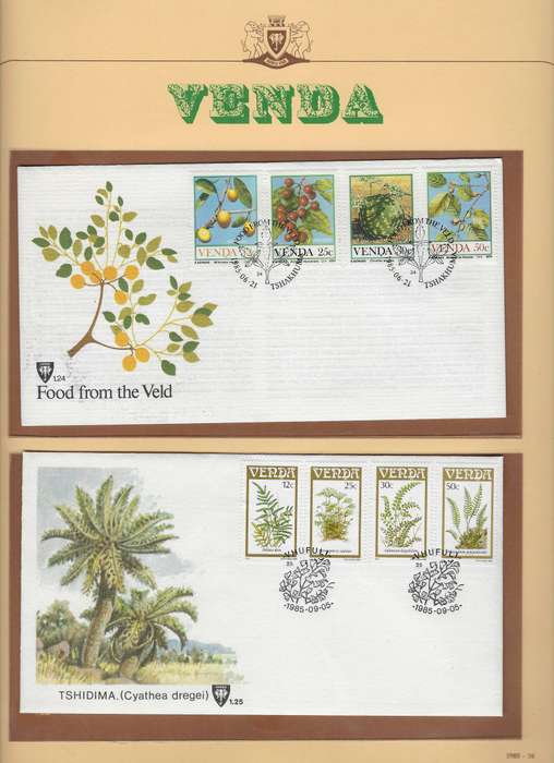 VENDA TBV states 1985/6  mm, stamps,envelopes and first day covers, 35+ pages in arch folder,  CAT R