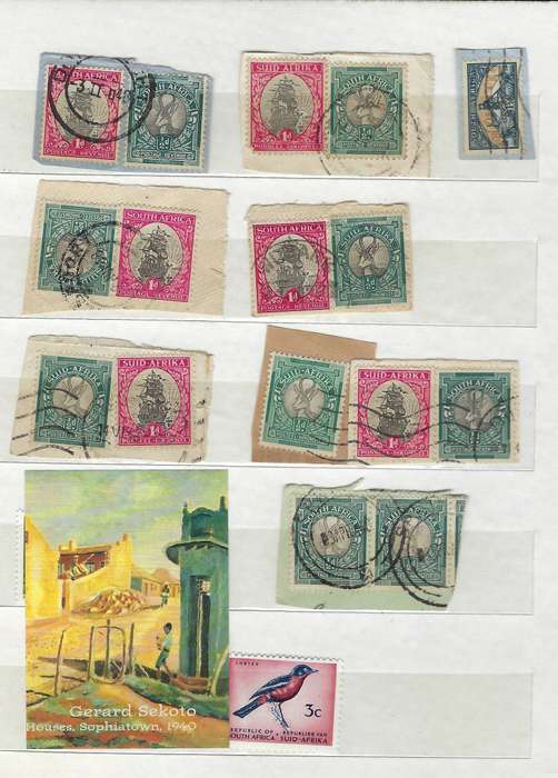 SOUTH AFRICA  A5 album collection of colonial, union and republic stamps, used  14 pages CAT R 500