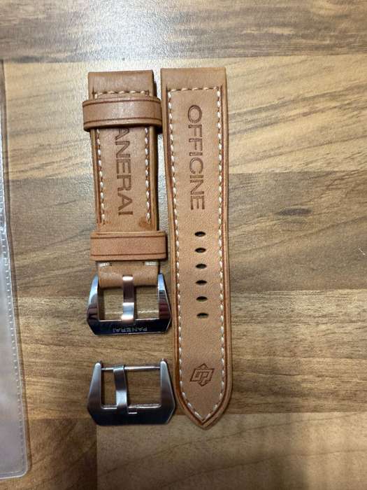 Genuine Panerai Polished Clasp + Italian Calfskin Leather Strap (Aftermarket)