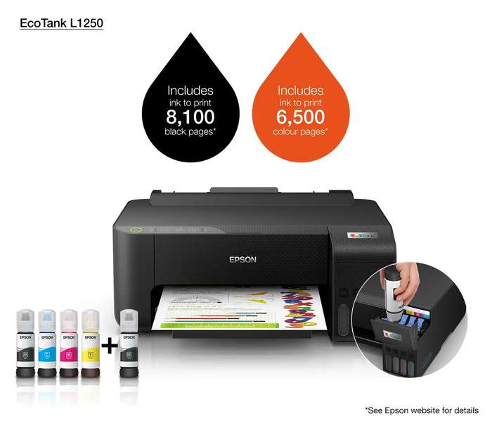 Epson L1250 EcoTank, A4 Singlefunction, Wi-Fi, Printer