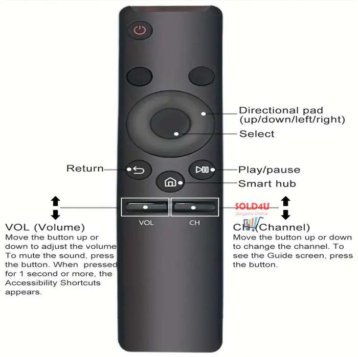 Remote Control for Samsung Smart TVs -Compatible with 2K, 4K, 8K, 3D HD QLED & LED LCD HDTVs Generic