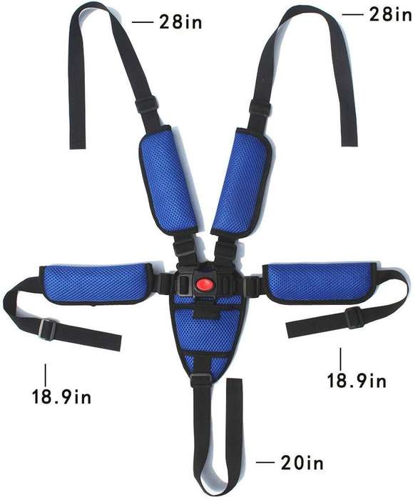 Universal Baby 5 Point Safety Harness Belt For High Chair Stroller (Blue)