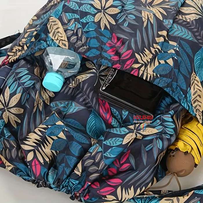 Leaf Pattern Casual Lightweight Backpack, Versatile Multi Functional For Outdoor Travel